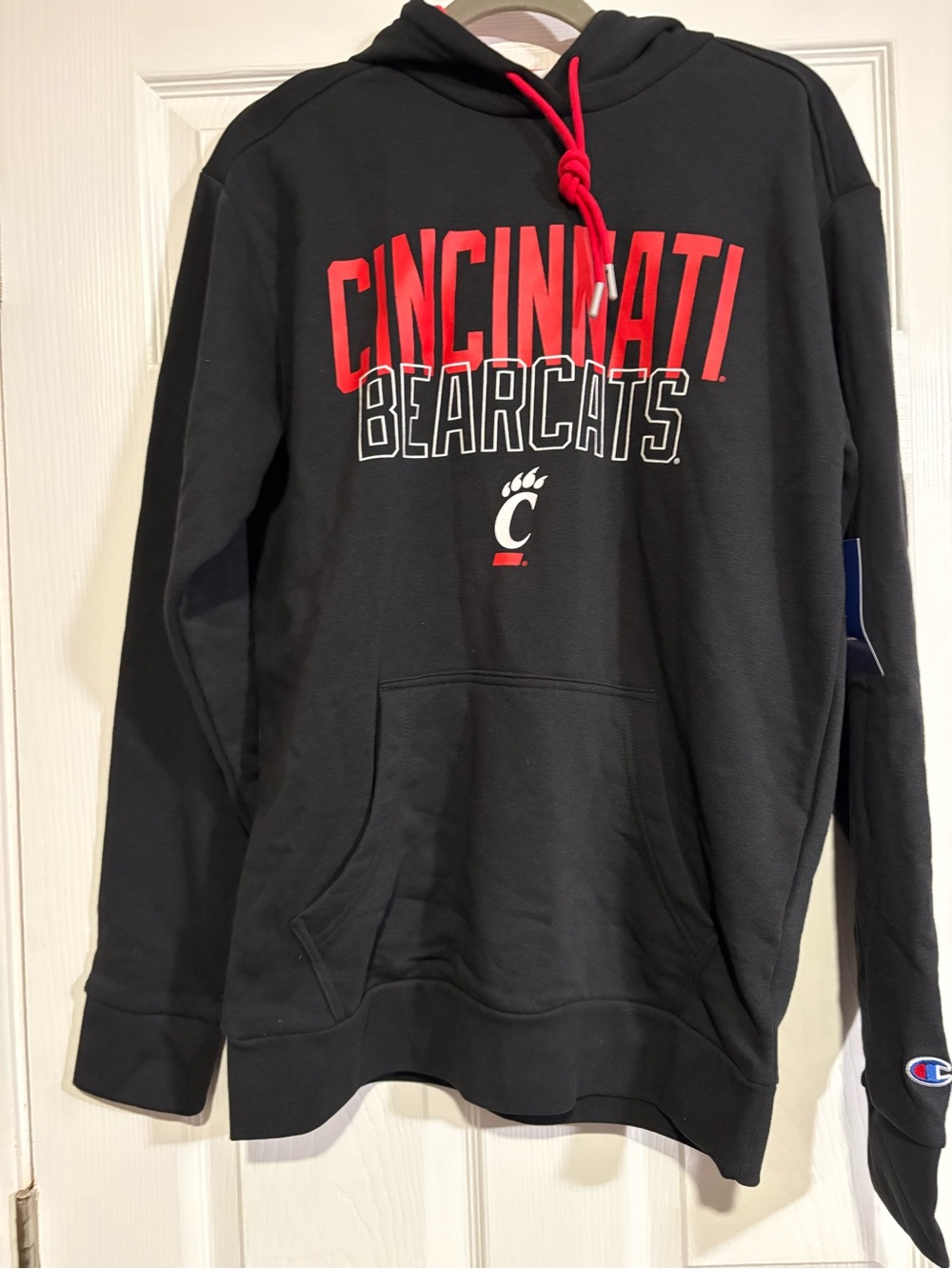 Champion Black Cincinnati Bearcats Hoodie with Red Accents